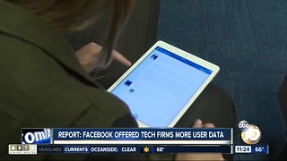 Report: Facebook offered tech firms more user data