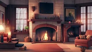 Cozy Fireplace Scene and Sounds for Sleep and Relaxation