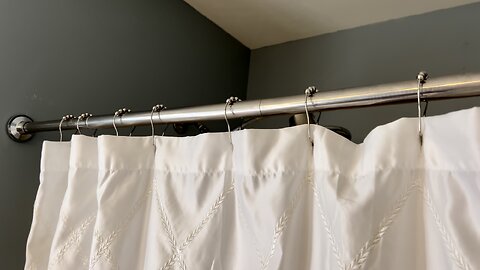 Shower Curtain Rod 32-75 Inches Adjustable, Non-Slip Spring Tension Stainless Steel No Drilling