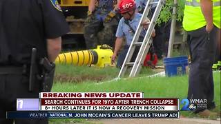 Construction worker stuck in trench, recovery effort underway