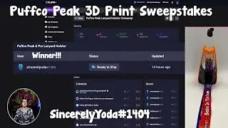 Puffco Peak & Pro 3D Printed Lanyard Holster Sweepstakes Winner *SincerelyYoda*