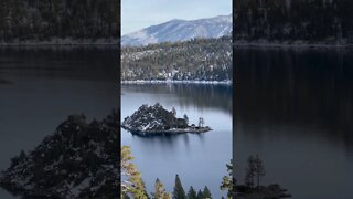 Cruise ship approaching the small island at Emerald Bay State Park #laketahoe CA #shorts