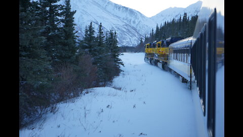 An Alaska Railroad to Anchorage from Fairbanks in Jan. 2016
