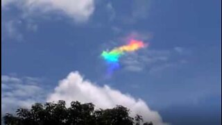 Rare rainbow cloud spotted in the sky in Brazil