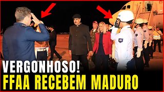 Vergonha! MADURO é recebido por MILITARES e continências
