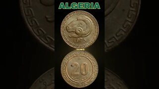 Algeria 20 Santimat 1975.#shorts #coinnotesz