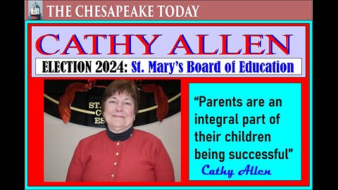 CATHY ALLEN bids for another term on St. Mary's County School Board