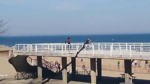 Black Dude In Spiderman Costume Jumps Off Bridge