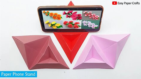 Easy Paper Crafts: How to Make Paper Phone Stand | Foldable Paper Mobile Stand Making