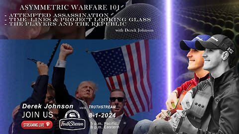 Derek Johnson: live 8/1 5pm PT 8pm ET Trump Assassination attempt insight, His #1 book and much more #283 short 2 minute video with updates til showtime, links below