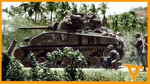 Sherman tanks in intense combat Manila Philippines