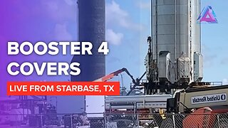 Booster 4 COVERS ARE ON - Crews work on Starship Super Heavy Booster 4 Engines