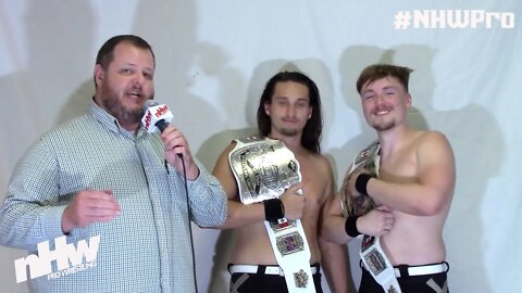 Ryan Mills gets a word from your New NHW Tag Team Champions Exodus