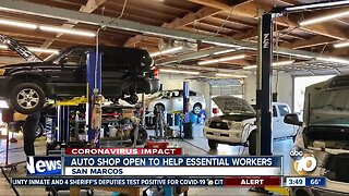 Auto shop open to help essential workers