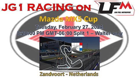 JG1 RACING on LFM - Mazda MX5 Cup - Zandvoort - Netherlands - Split 1 - Walter Only