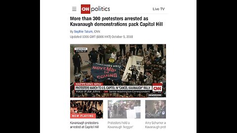 Live CNN Broadcast of Oct 2018 Capitol Storming Resulting in $50 Fines.