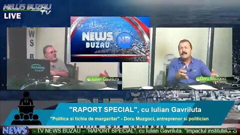 LIVE – TV NEWS BUZAU – “RAPORT SPECIAL", cu Iulian Gavriluta. "Politica si tichia de margaritar" …