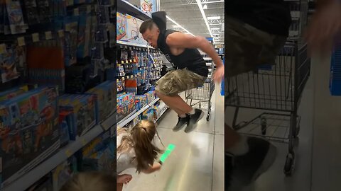 Dad and Daughter Epic Sword Fight in Walmart #dadlife #familychannel #starwars