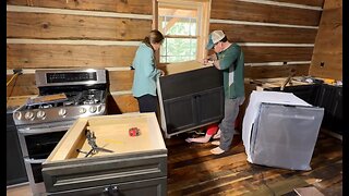 We install our CABINETS in our LOG HOME (#118)