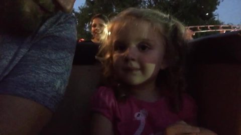 Tot Girl Loves Her First Roller Coaster Ride
