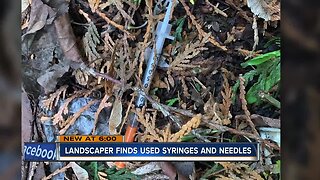 Landscaper finds 17 syringes believed to be used for drugs