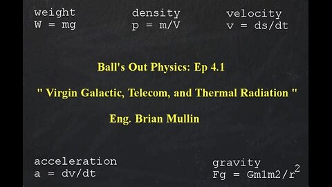 Ball's Out Physics: Part 7 of 11 - Virgin Galactic, Telecom, and Thermal Radiation