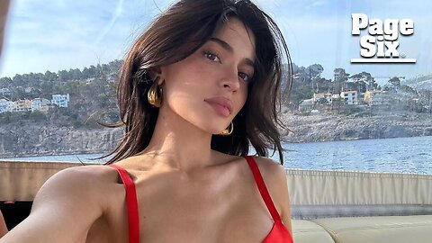 Kylie Jenner catches some rays in fiery red bikini