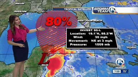 80% chance for tropical system to develop in the Gulf of Mexico