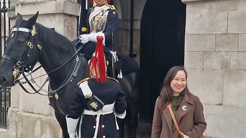 Guard brushes past tourist #horseguardsparade