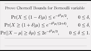 Prove Chernoff Bounds for Bernoulli variable