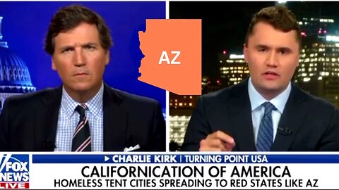 Tucker Carlson & Charlie Kirk Address Tent Cities in Phoenix, AZ