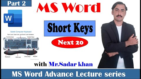 ms word shortcut keys|20 shortcut keys of ms word|shortcut key to open ms word|sadar khan tv