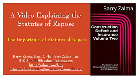 A Video Explaining the Statutes of Repose