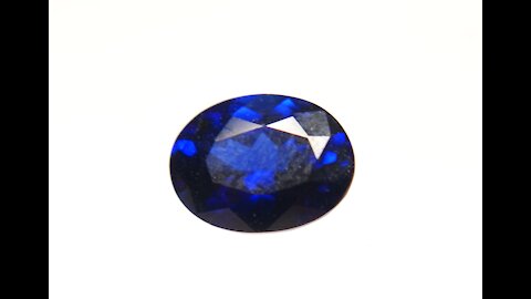 Hydrothermal Blue Sapphire Dark Kashmir Color Oval