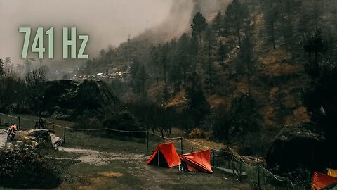 741 Hz | Som da chuva na Barraca Para Relaxar, Dormir e Meditar | SOM 3D