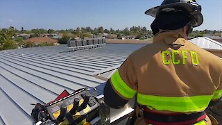 Fire Department rescues kid's teddy bear on school roof