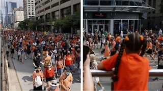 Thousands Of People In Orange Marched Through Downtown Toronto On Canada Day (PHOTOS)