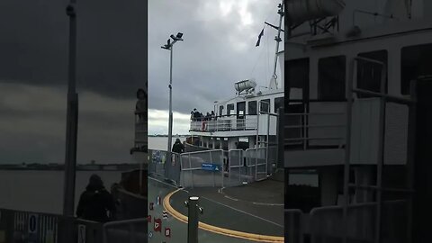 Taking the Mersey ferry.