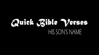 His Son's Name