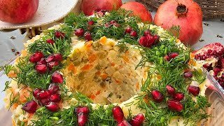 Romanian salad, or salada de boeuf, served with homemade mayonnaise