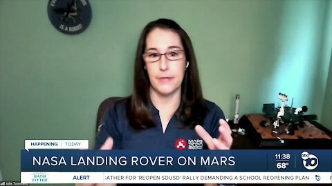 NASA landing rover on Mars