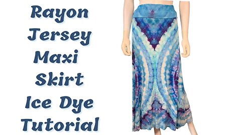 Tie-Dye Patterns: Jersey Rayon Maxi Skirt Beautiful Blues Ice Dye