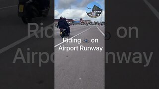 Biking on Active Airport Runway #shorts