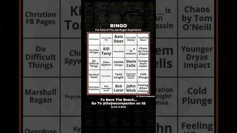 BINGO for Fans of The Joe Rogan Experience