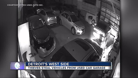 Thieves steal vehicles from used car garage in Detroit