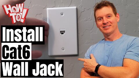 CAT6 CABLE RUN THROUGH WALL AND ETHERNET JACK INSTALL - HOW TO