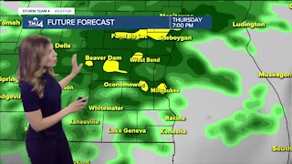 Rain and gusty winds Thursday evening