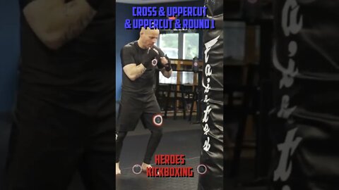 Heroes Training Center | Kickboxing "How To Double Up" Cross & Uppercut & Uppercut & Round 1 #Shorts