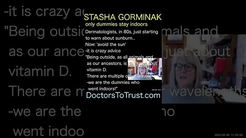 Stasha Gorminak. 'avoid the sun'-it is crazy advice