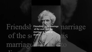Mark Twain Quote - Friendship is the marriage...